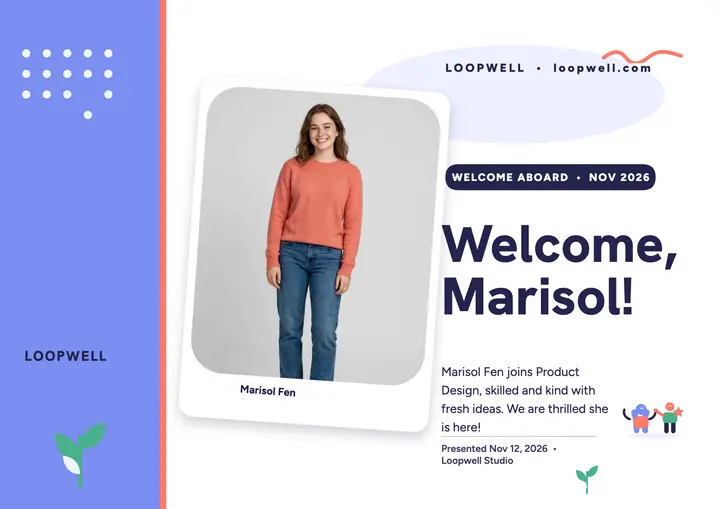Loopwell welcome aboard certificate template