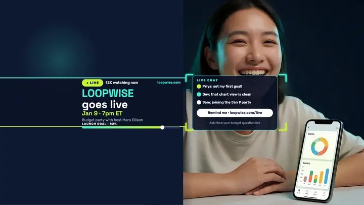 Loopwise app launch stream banner template