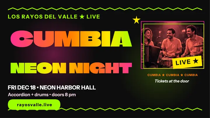 Los Rayos del Valle cumbia night thumbnail template