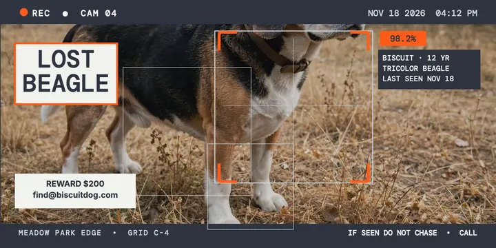 Biscuit lost senior beagle search post template