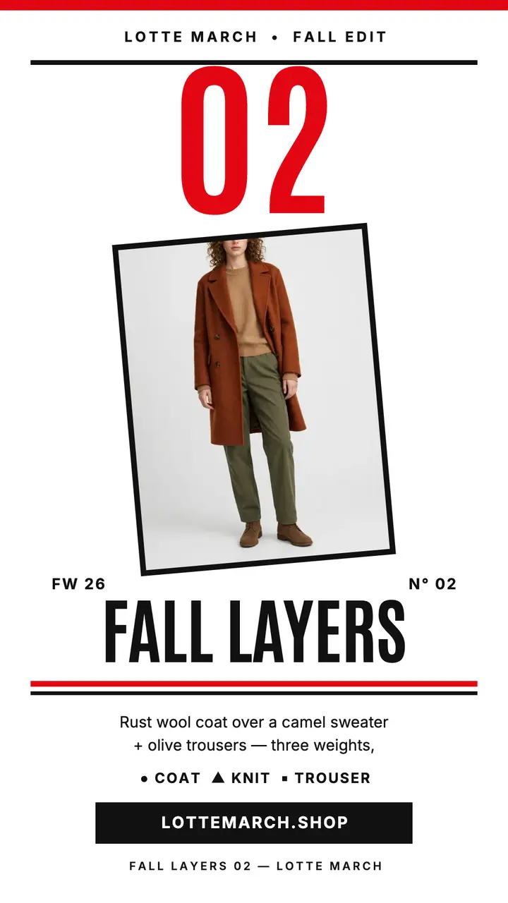 Lotte March fall layers style story: fall layering story template