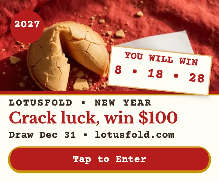 Lotusfold New Year fortune ad template