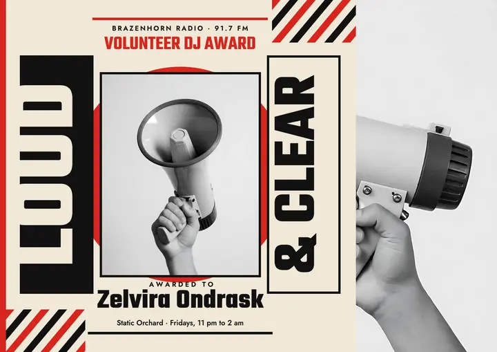 Brazenhorn Radio Loud & Clear volunteer DJ award: radio dj award certificate template