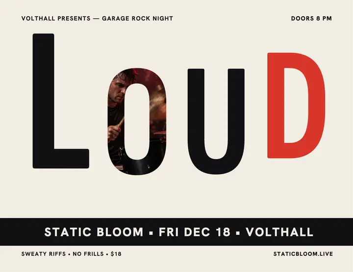 Static Bloom loud garage night flyer: garage rock flyer template