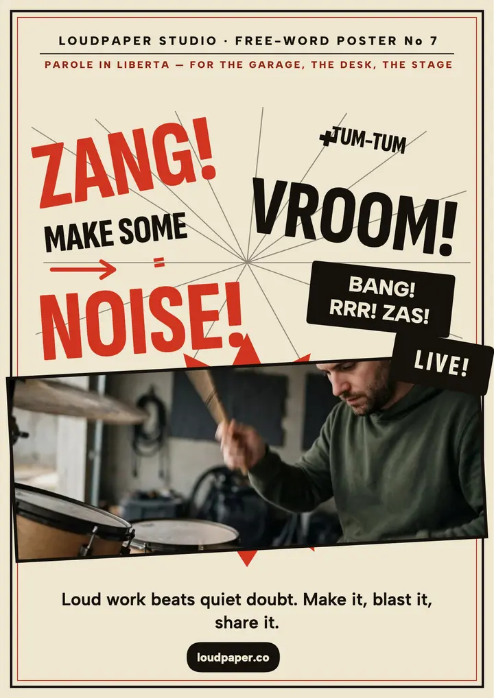 Loudpaper Make Some Noise futurist poster template