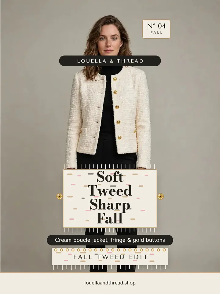 Louella fall tweed jacket edit portrait template