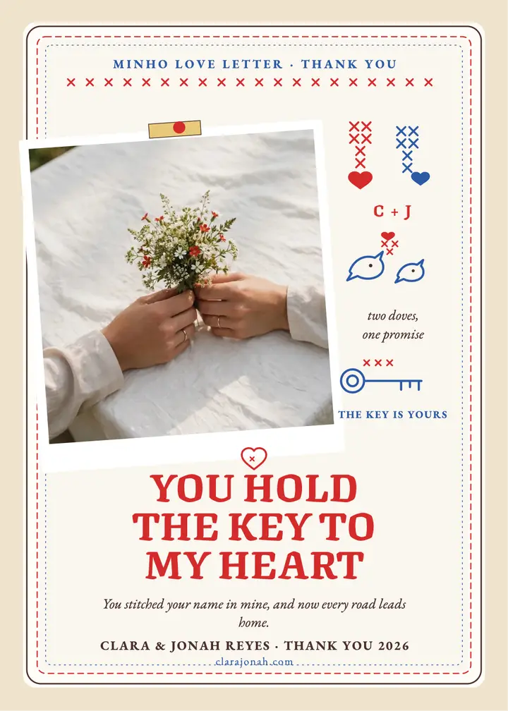Clara and Jonah handkerchief thank you template