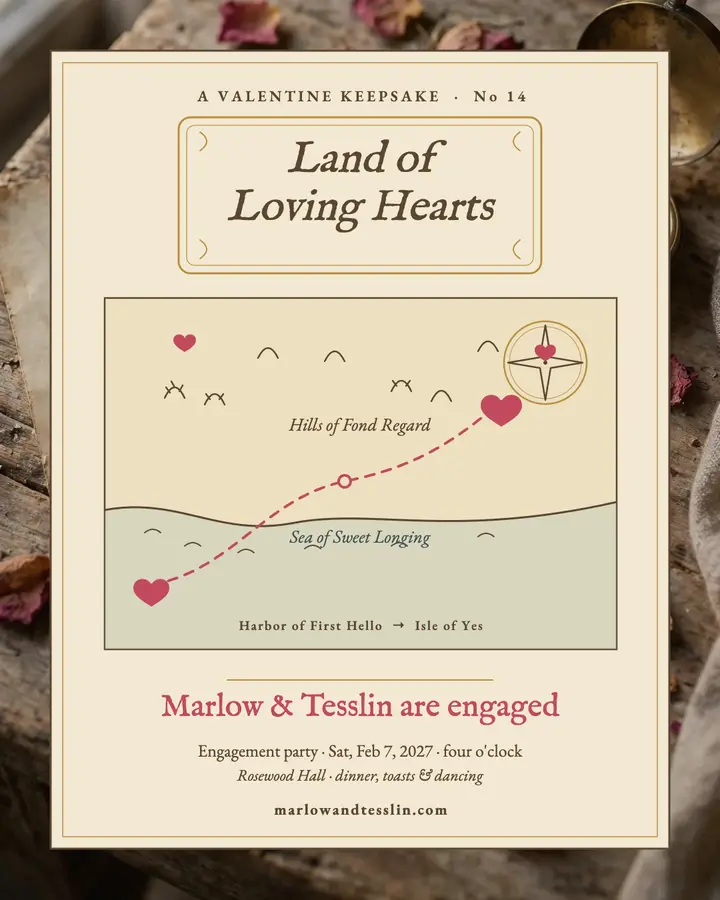 Marlow and Tesslin love map engagement post template