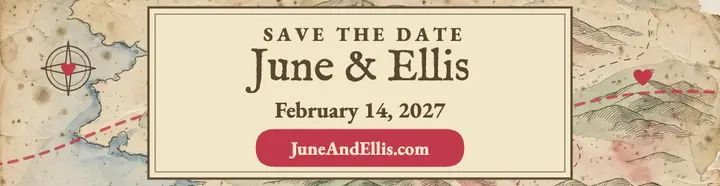 June and Ellis love map save the date billboard: save the date billboard template