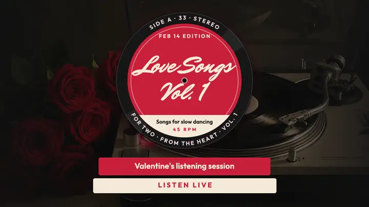 Love Songs Vol. 1 Valentine's 45 rpm thumbnail template