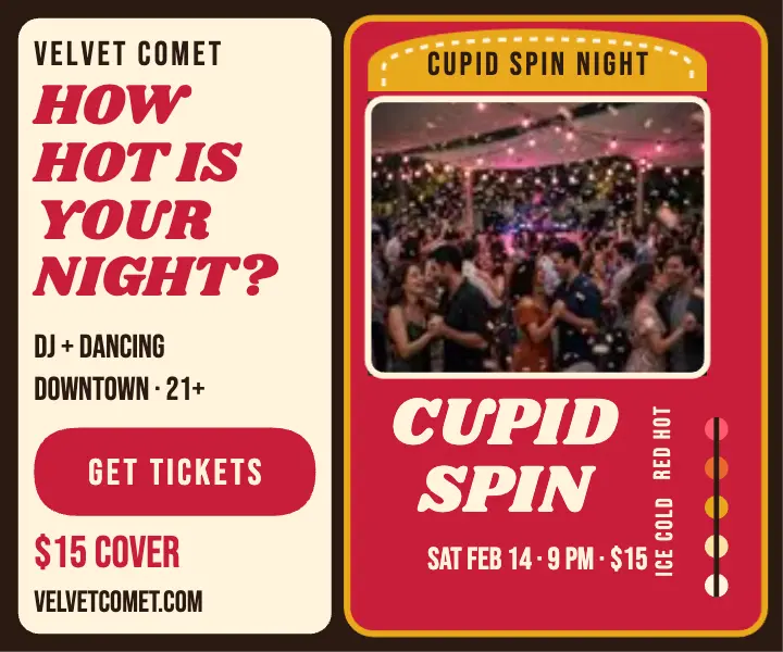 Velvet Comet Cupid Spin love tester ad template