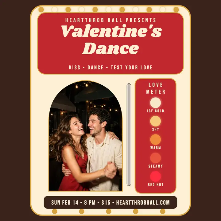 Heartthrob Hall Valentine's dance love-tester template