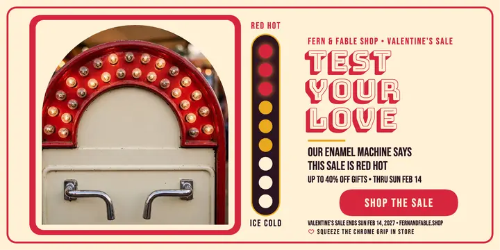 Fern and Fable Valentine's love-tester sale post template