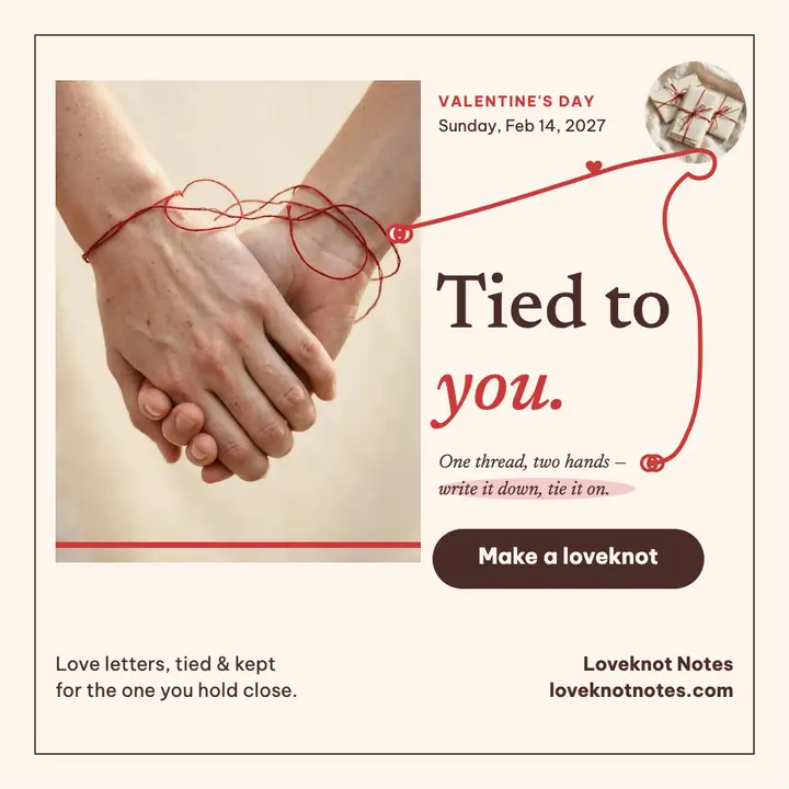 Loveknot Notes tied-to-you Valentine post template