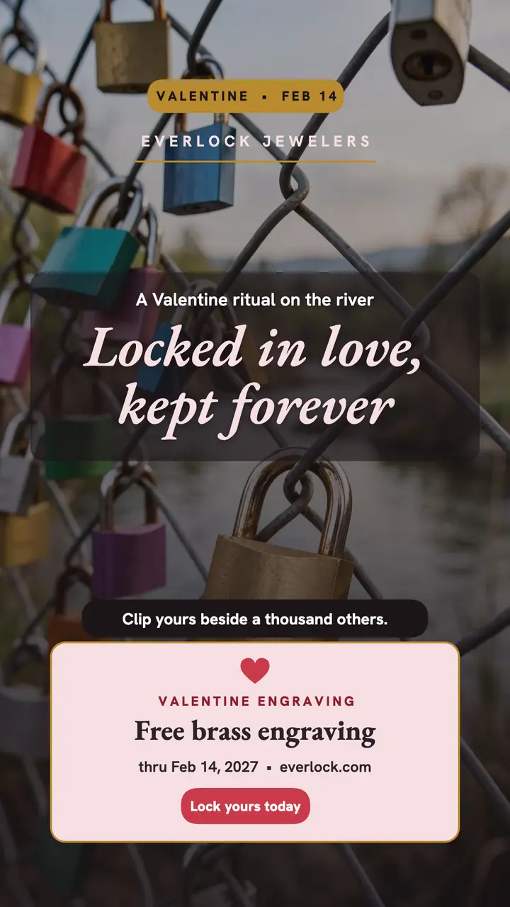 Everlock love-lock Valentine story template