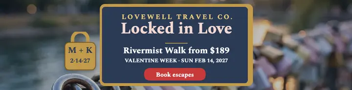 Lovewell riverside Valentine getaway billboard template