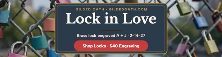 Gilded Oath Valentine lock billboard template