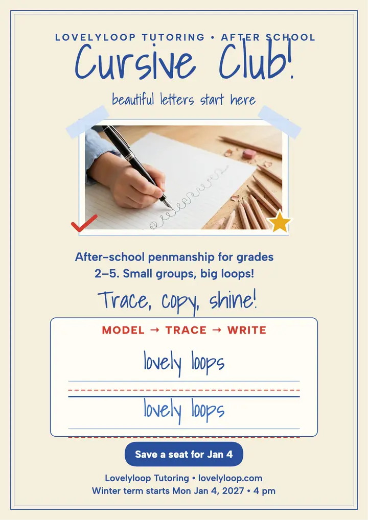 Lovelyloop cursive club flyer template