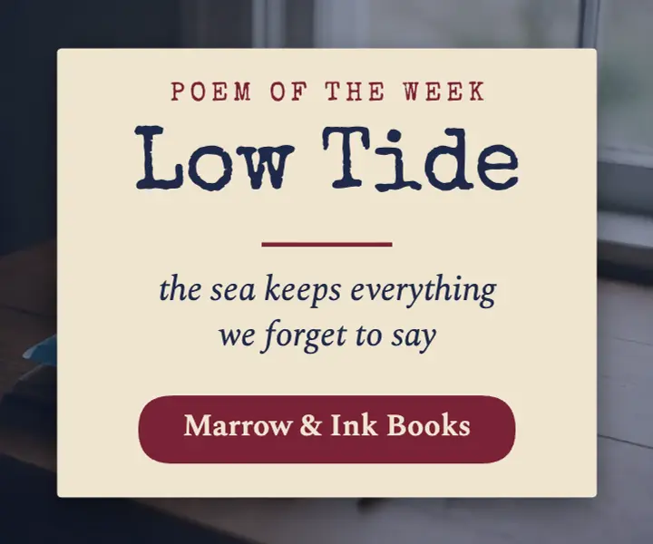 Low Tide poem of the week ad, poetcore template