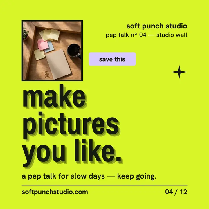 Soft punch pep talk quote, lime square template