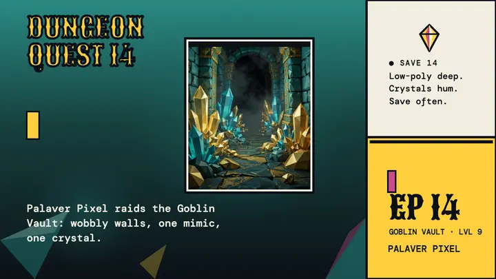 Palaver Pixel dungeon quest thumbnail template