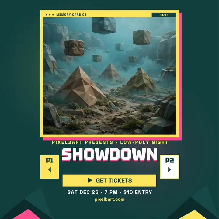 Pixelbart Low-Poly Showdown game night template