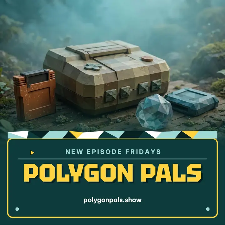 Polygon Pals retro gaming podcast cover template