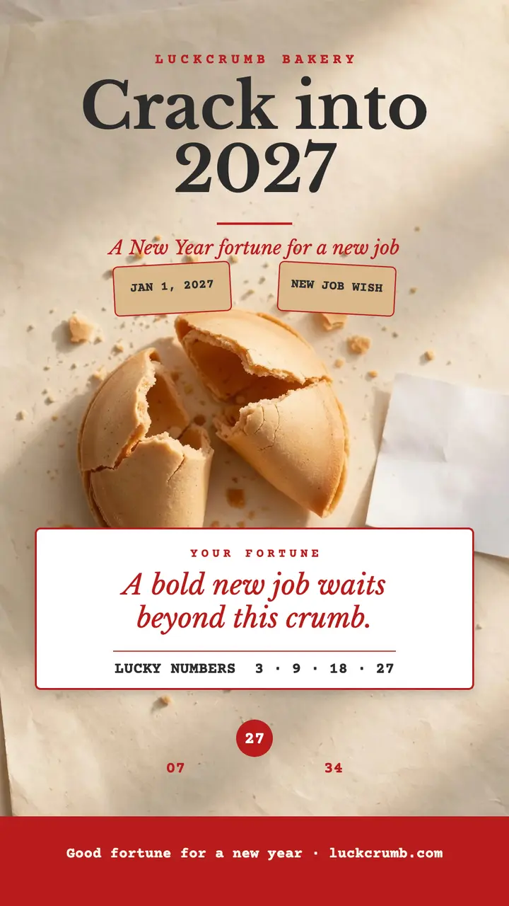 Luckcrumb New Year fortune story template