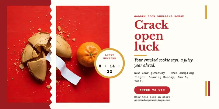 Golden Loop lucky cookie giveaway post template