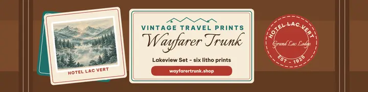 Wayfarer Trunk luggage label banner template