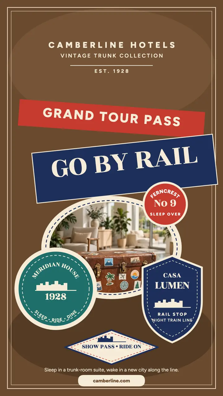Camberline rail tour luggage labels story template