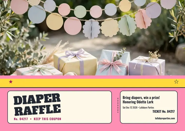 Lullabyre diaper raffle certificate template