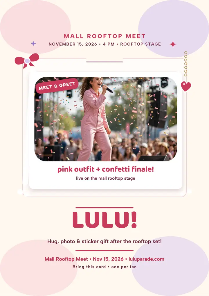 Lulu Parade fan meet photocard flyer template