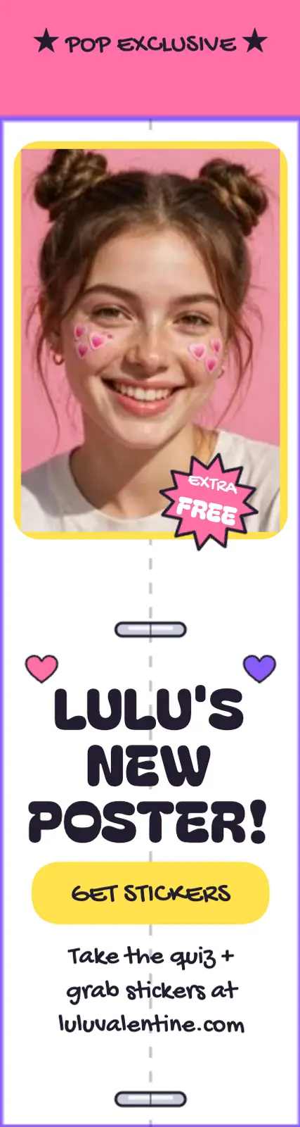 Lulu Valentine sticker club skyscraper ad template