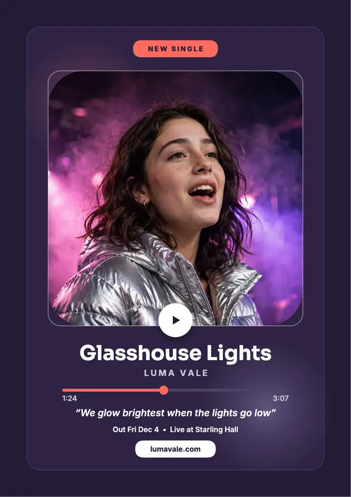 Luma Vale Glasshouse Lights single flyer template
