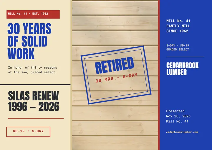 Cedarbrook Lumber retirement certificate template