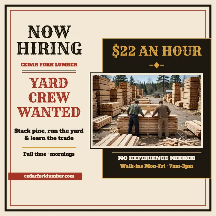 Cedar Fork yard crew hiring post template