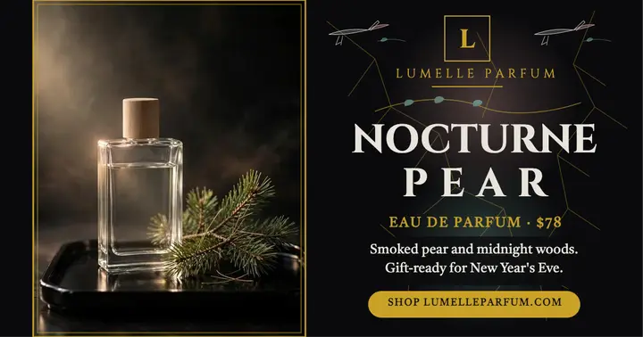 Lumelle Nocturne Pear New Year post template