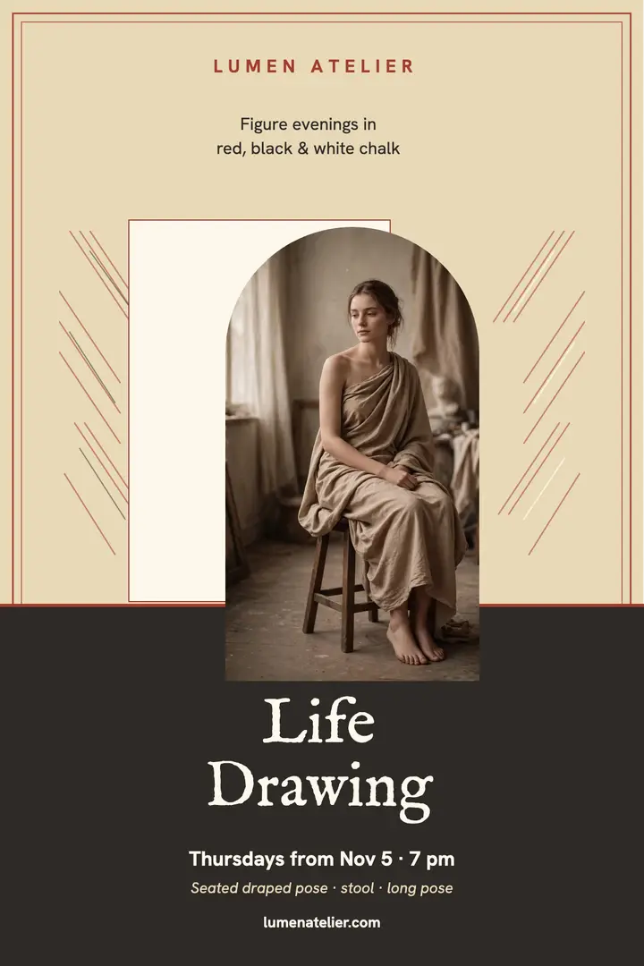 Lumen Atelier figure drawing poster template