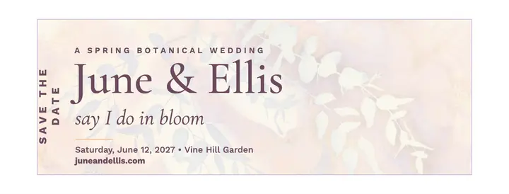 June and Ellis botanical wedding cover template
