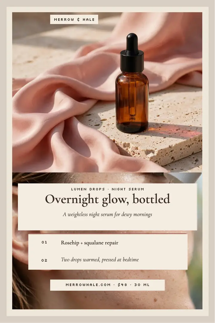 Merrow and Hale Lumen Drops poster template