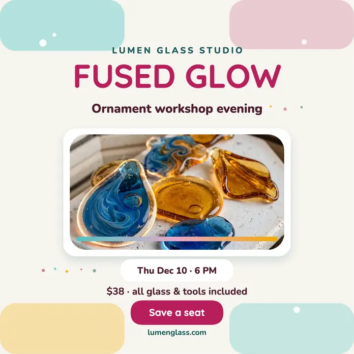 Lumen Glass ornament workshop night post template