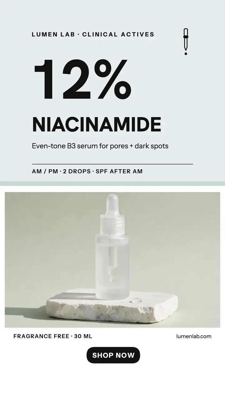 Lumen Lab niacinamide serum story template