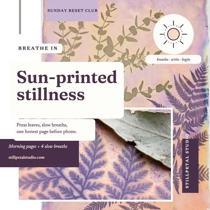 Sun-printed morning ritual post, Stillpetal template