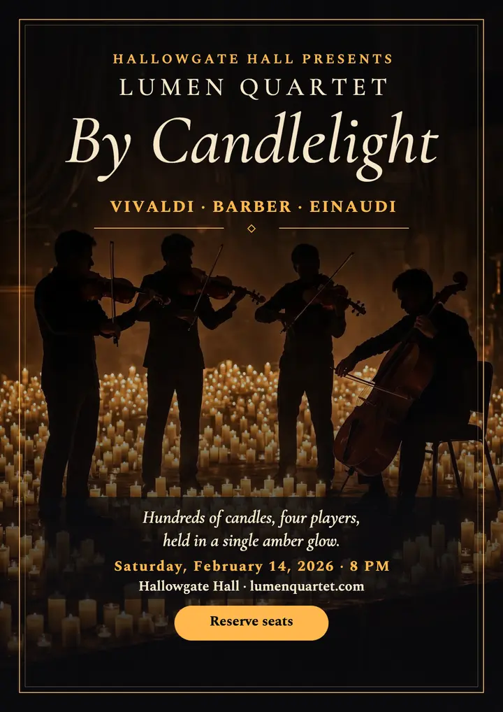 Lumen Quartet candlelight night flyer template