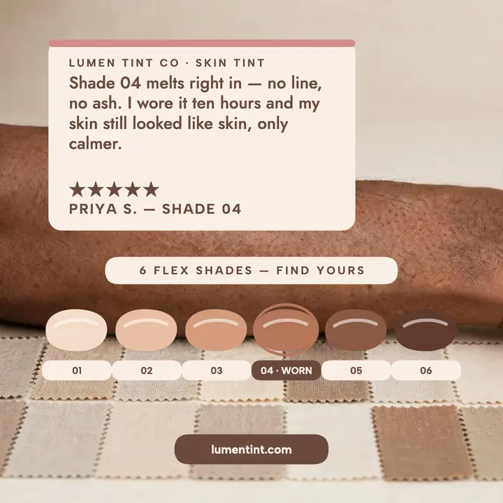 Lumen Tint shade row review post template