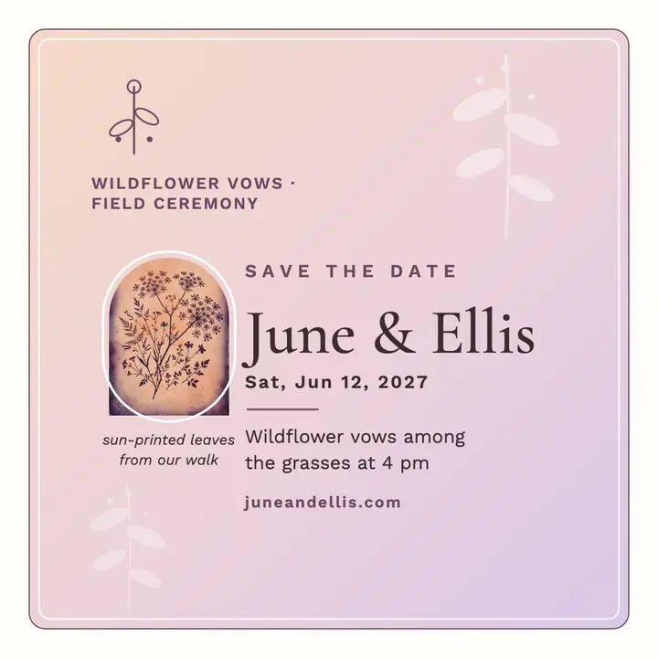 June and Ellis wildflower save-the-date: save-the-date post template