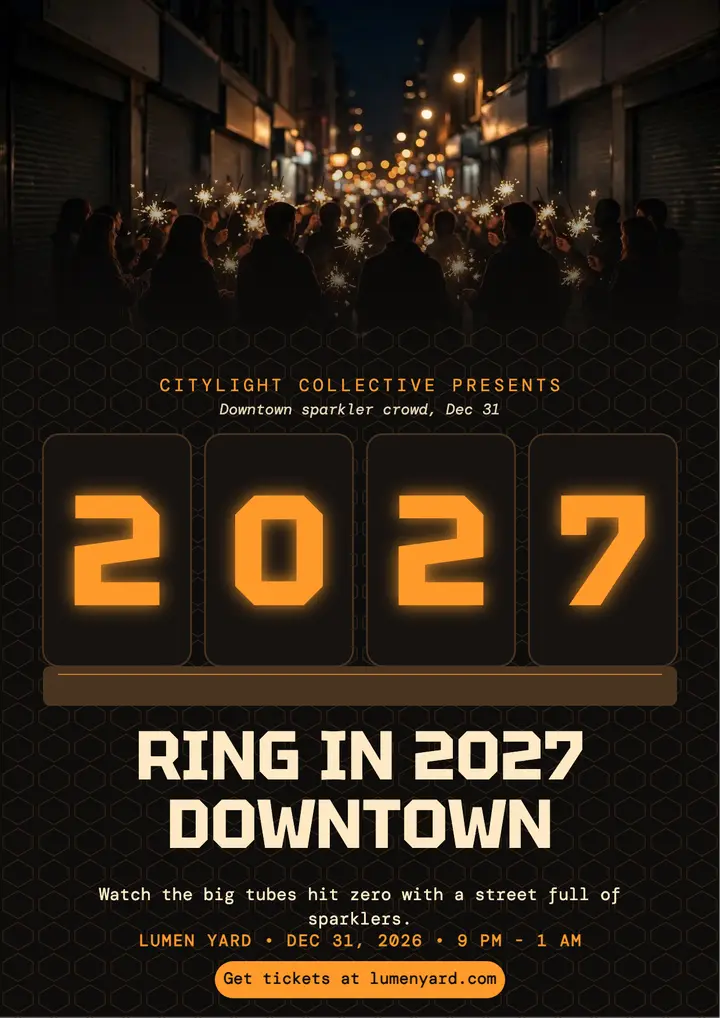 Lumen Yard downtown countdown flyer template