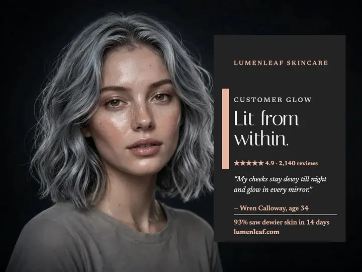 Lumenleaf glow customer review slide template