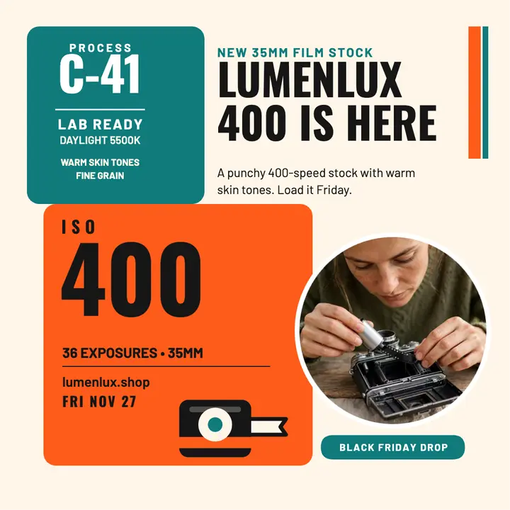 Lumenlux 400 film stock launch template